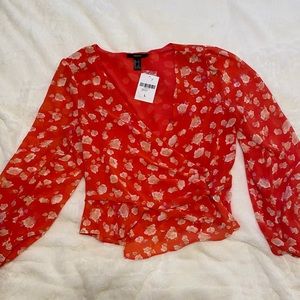 Forever 21 Red Floral Blouse